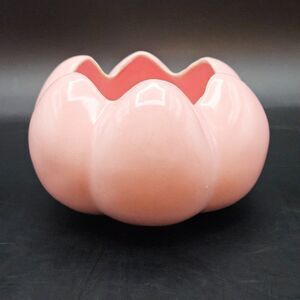 Pink Camark USA Art Pottery Lotus Flower Planter Bowl Vintage